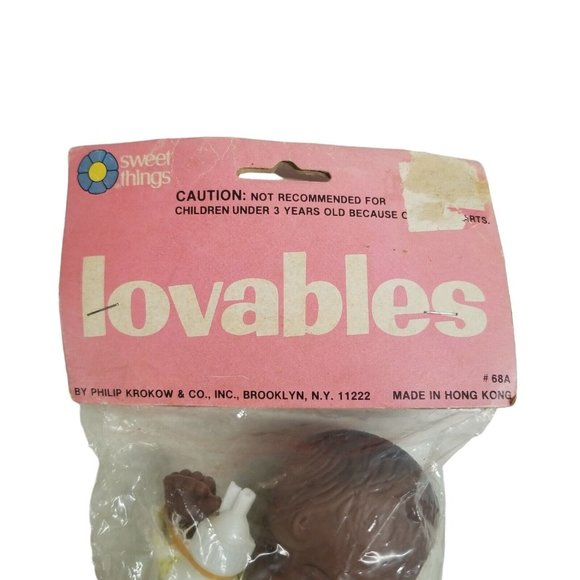 Vintage Doll Lovables in Packaging Hong Kong Vinyl African American with Bottle - Picture 12 of 12